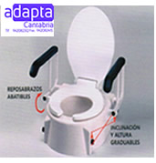 ASIENTO WC CON TAPA INCLINABLE Y REPOSABRAZOS ABATIBLES